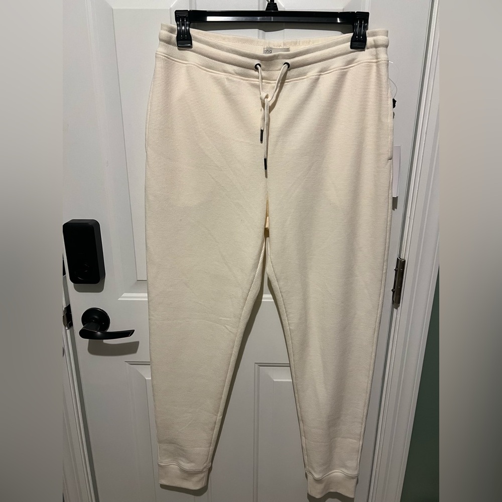 Men’s onia cream waffle jogger lounge pants nwt